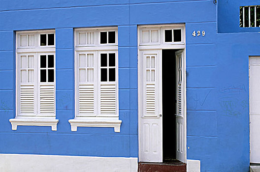 巴西,靠近,累西腓,蓝色,房子