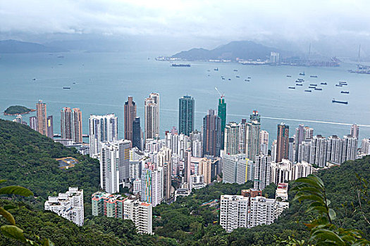 香港龙虎山俯瞰香港岛