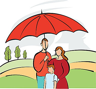 家庭,遮蔽,保險,遮蓋,傘