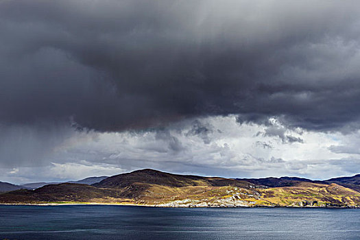 苏格兰,海岸,积雨云,上方,斯凯岛,英国