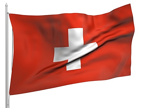 飞,旗帜,瑞士,国家