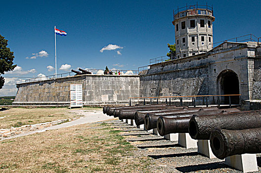 大炮,正面,要塞,普拉,伊斯特利亚,克罗地亚,欧洲