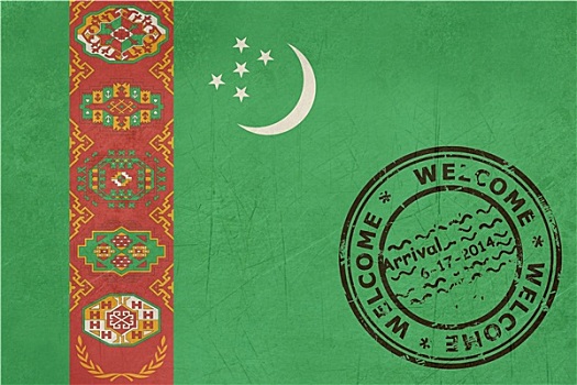 欢迎,土库曼斯坦,旗帜,护照