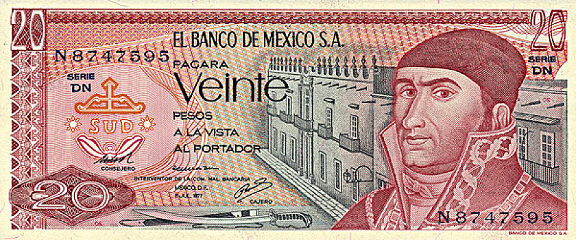 货币,墨西哥,比索,莫雷洛斯