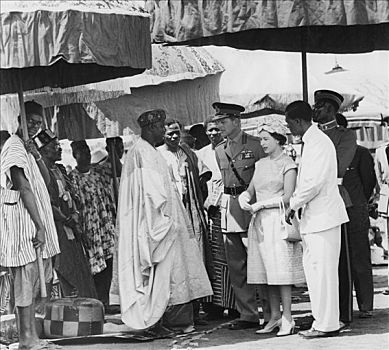 伊丽莎白二世女王,菲利普亲王,会面,首领,加纳