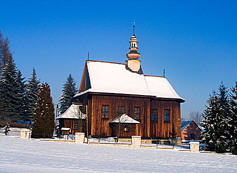 木质,教堂,波兰