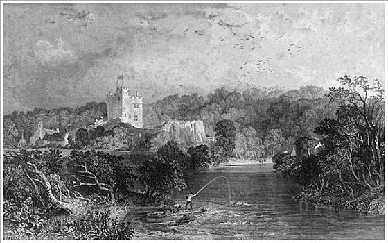 城堡,诺森伯兰郡,19世纪
