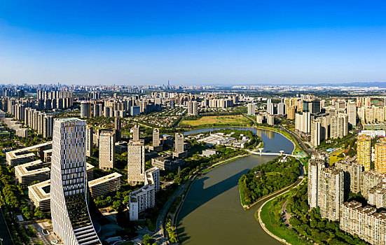 四川成都高新欧洲中心天府软件园建筑航拍图