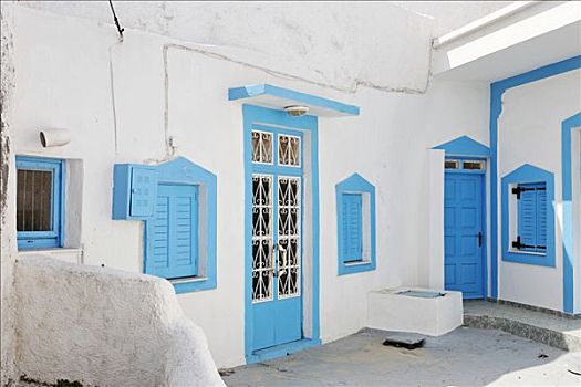 彩色,简单,房子,锡拉岛,希腊