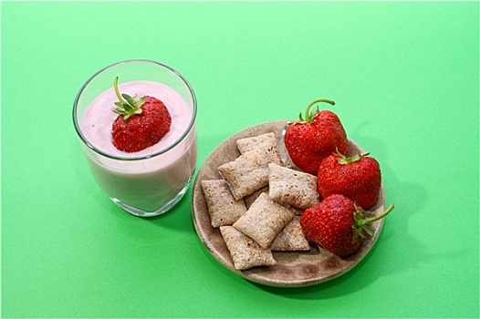 早餐,酸奶,草莓