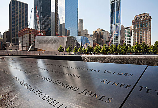 911事件,纪念,南,水池,世界,交易,中心,场所,曼哈顿的市中心,纽约,美国