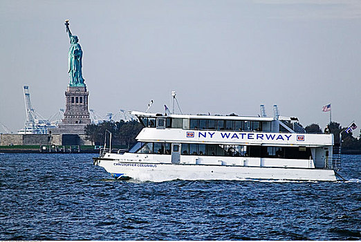 水上出租车,自由女神像,纽约,美国