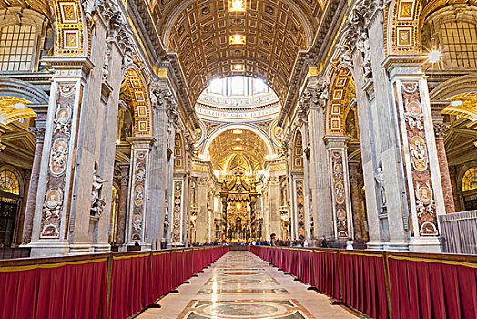 室内,圣彼得大教堂,梵蒂冈城,罗马,意大利,欧洲