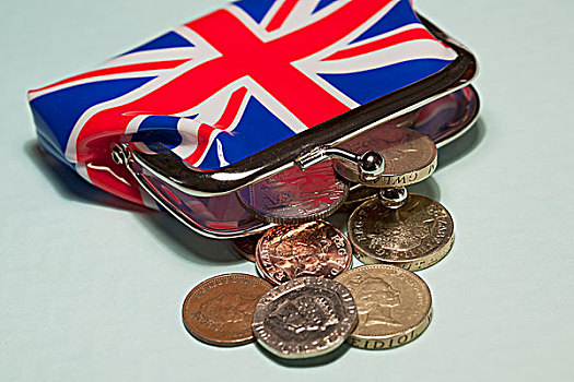 英国国旗,钱包,英国,硬币