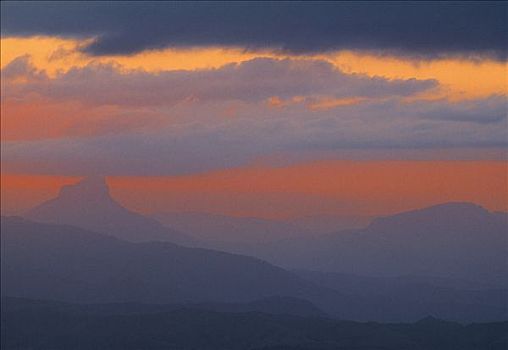 山,脊,第一,晨光,南非