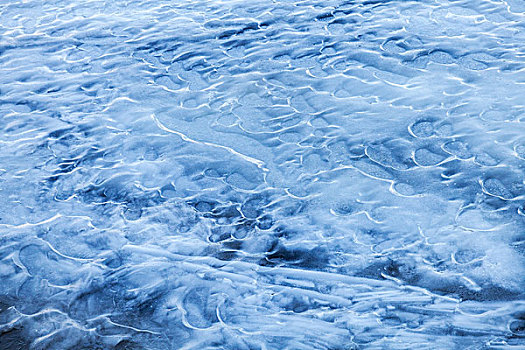 蓝色,融化,冰,表面,冰冻,河,水