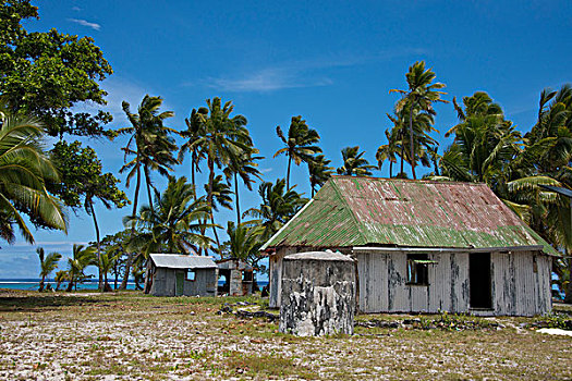 斐济,南方,多,岛屿,乡村,特色,家,金属,屋顶,收集,雨,水,大幅,尺寸