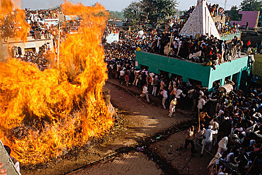 篝火,北方邦,印度,亚洲