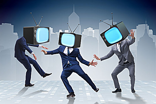 媒体,概念,男人,电视,头部