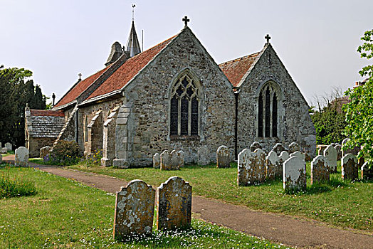 教堂,乡村,怀特岛,南英格兰,英格兰,英国,欧洲