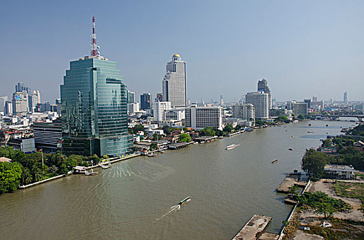 泰国,曼谷,市区,天际线,风景,湄南河