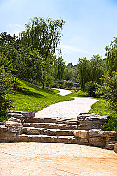 中国古典园林建筑石板路