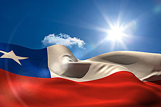 智利,国旗,晴朗,天空