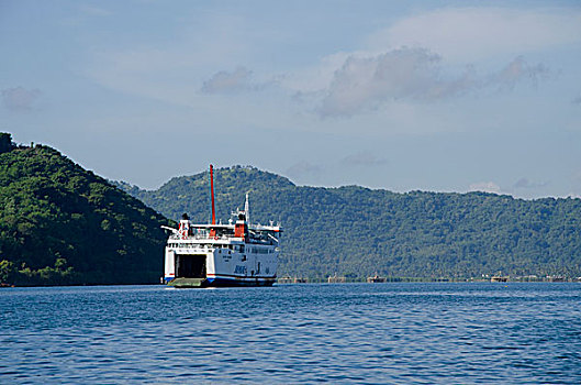 印度尼西亚,岛屿,龙目岛,港口,区域,车辆渡船
