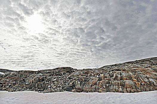 石头,多云,天空,冰河,安马沙利克岛,格陵兰东部