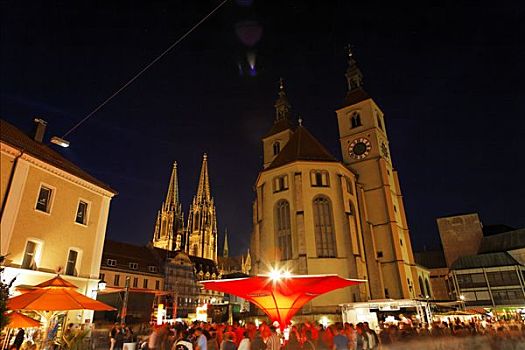 教堂,大教堂,雷根斯堡,巴伐利亚,德国