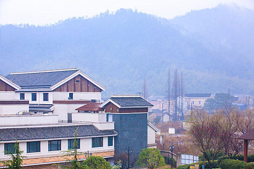 余姚,阳明温泉山庄,酒店,冬季,温泉,房子