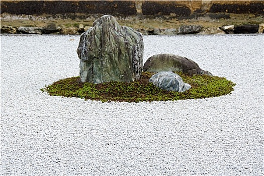 禅,石头,花园,庙宇,京都