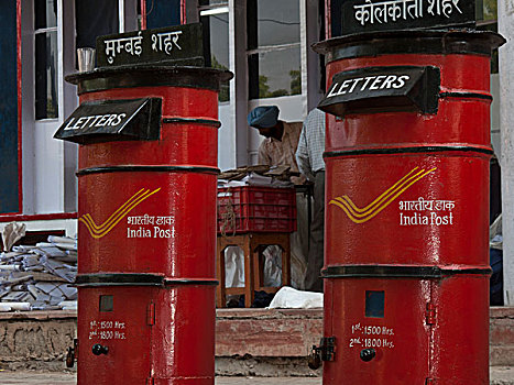 信箱,正面,柱子,办公室,昌迪加尔,印度,亚洲