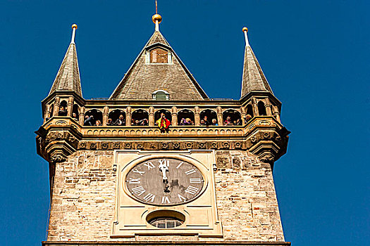 吹号,老市政厅,塔,布拉格,捷克共和国