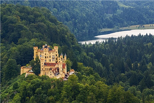 旧天鹅堡,城堡,巴伐利亚阿尔卑斯山,德国