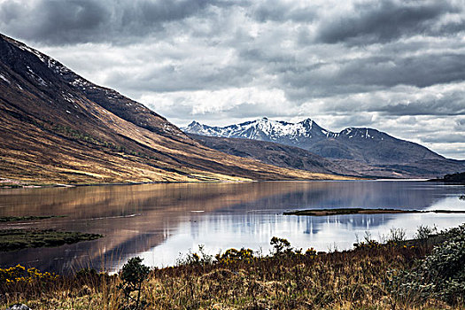 风景,山,湖,斯凯岛,苏格兰