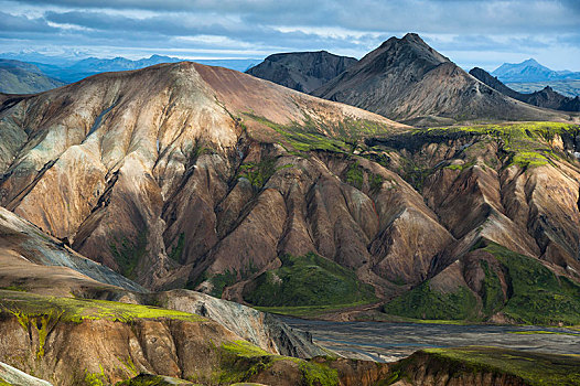 河床,流纹岩,山,兰德玛纳,自然保护区,冰岛高地,冰岛,欧洲