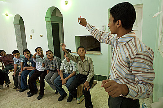 17岁,孩子,生活,技能,凝视,教育,中心,联合国儿童基金会,条理,乡村,靠近,地区,埃及,六月,2007年