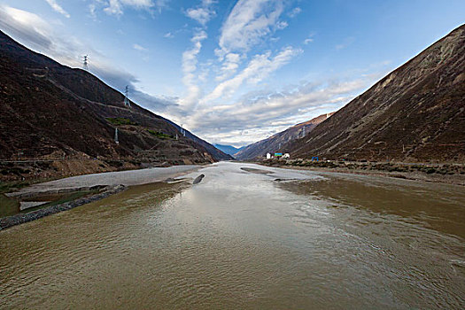 西藏与四川界河金沙江