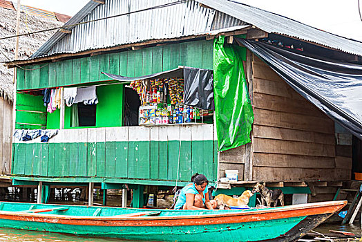 独木舟,市场,伊基托斯,秘鲁