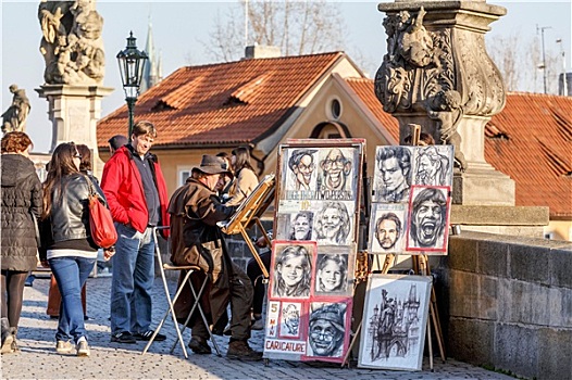 艺术家,查理大桥,布拉格,捷克共和国