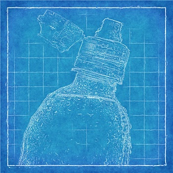 塑料瓶,蓝图