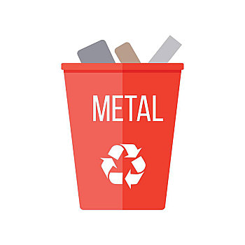 红色,再生,垃圾箱,金属,象征,塑料制品,垃圾桶,垃圾,再循环,环保,铁,商品,矢量,插画
