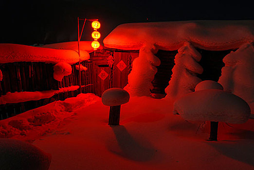 黑龙江雪乡夜景