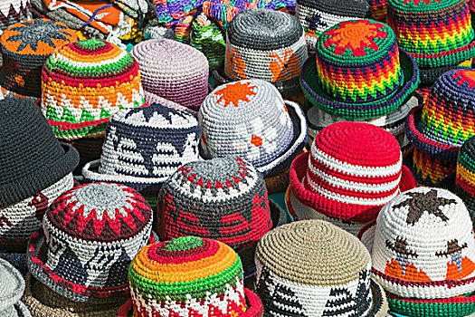 针织帽,出售,市场,厄瓜多尔