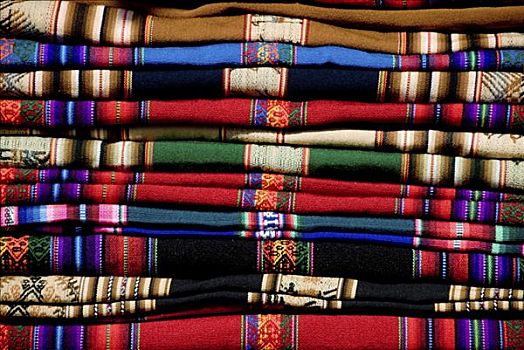 特写,一堆,编织物,毯子,新墨西哥,美国