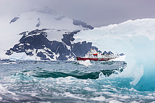 合成效果,美国,海岸警卫队,重,破冰船,冰山,南大洋,南极