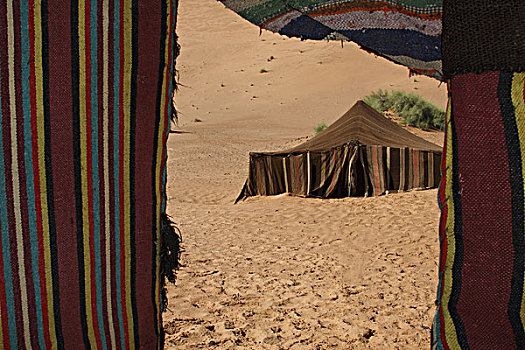 非洲,北非,摩洛哥,撒哈拉沙漠,梅如卡,却比沙丘,帐篷
