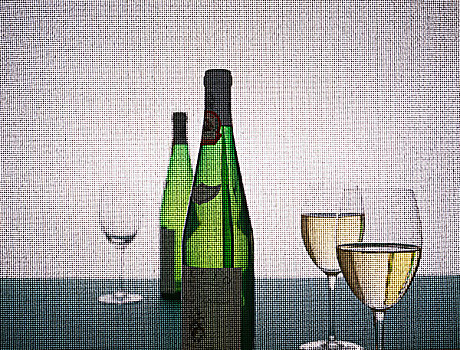 瓶子,玻璃杯,白葡萄酒