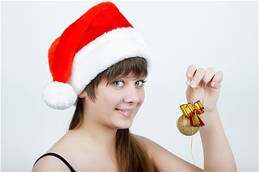 女孩,圣诞节,帽子,圣诞装饰